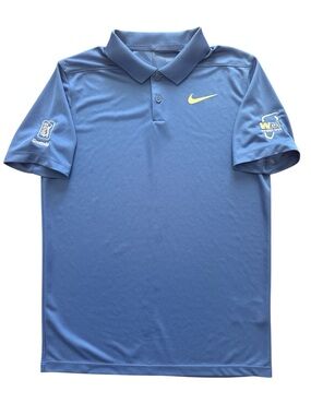 Nike Golf Polo TPC Scottsdale WM Phoenix Open Boys Youth Large Blue Dry-Fit GUC